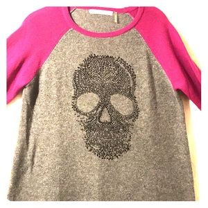 Long Sleeve Skull Crewneck Cashmere Sweater